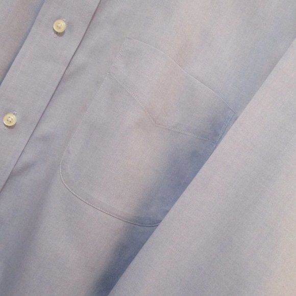 Jos A Bank Traveler Dress Shirt 17.5 - 34 Blue Tailored Fit Office Professional - Picture 4 of 7